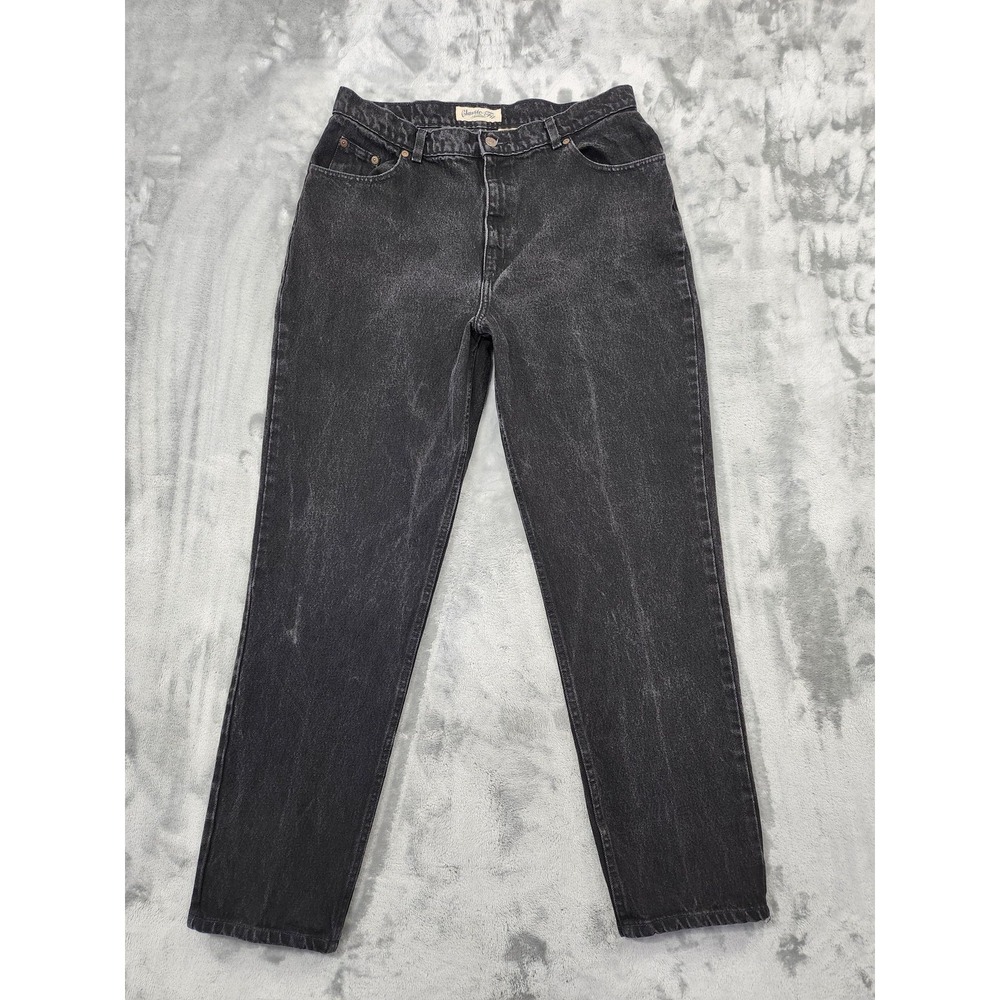 Vintage St. John's Bay Jeans Womens 18 Black High Rise Classic Tapered Denim